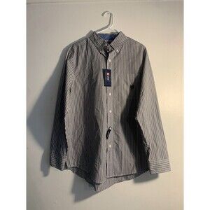 NWT Chaps Mens Medium Shirt long‎ sleeve Button-Down striped